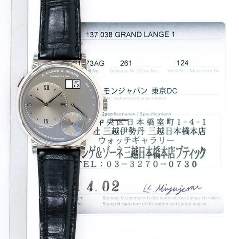 A. Lange & S?hne Grand Lange 1 Men's 137.038 18k White Gold Watch