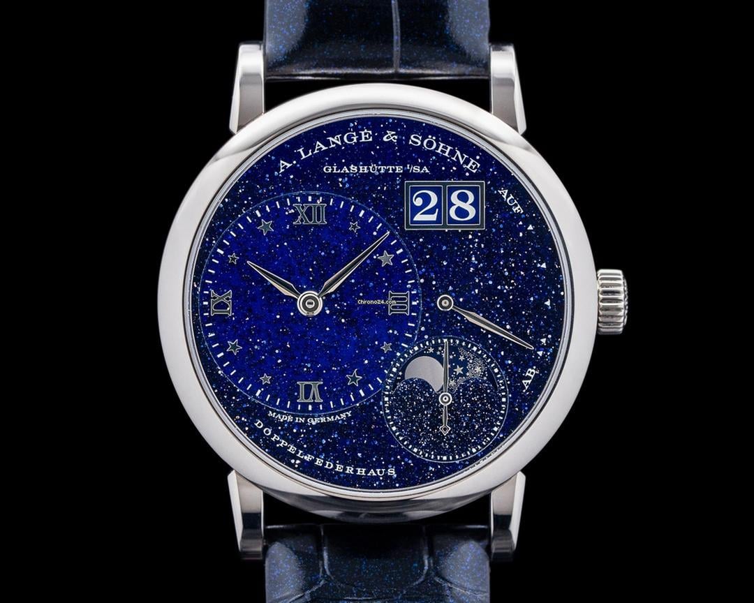 A. Lange & S?hne 182.086 Little Lange 1 Moon Aventurine 18K WG Blue Dial