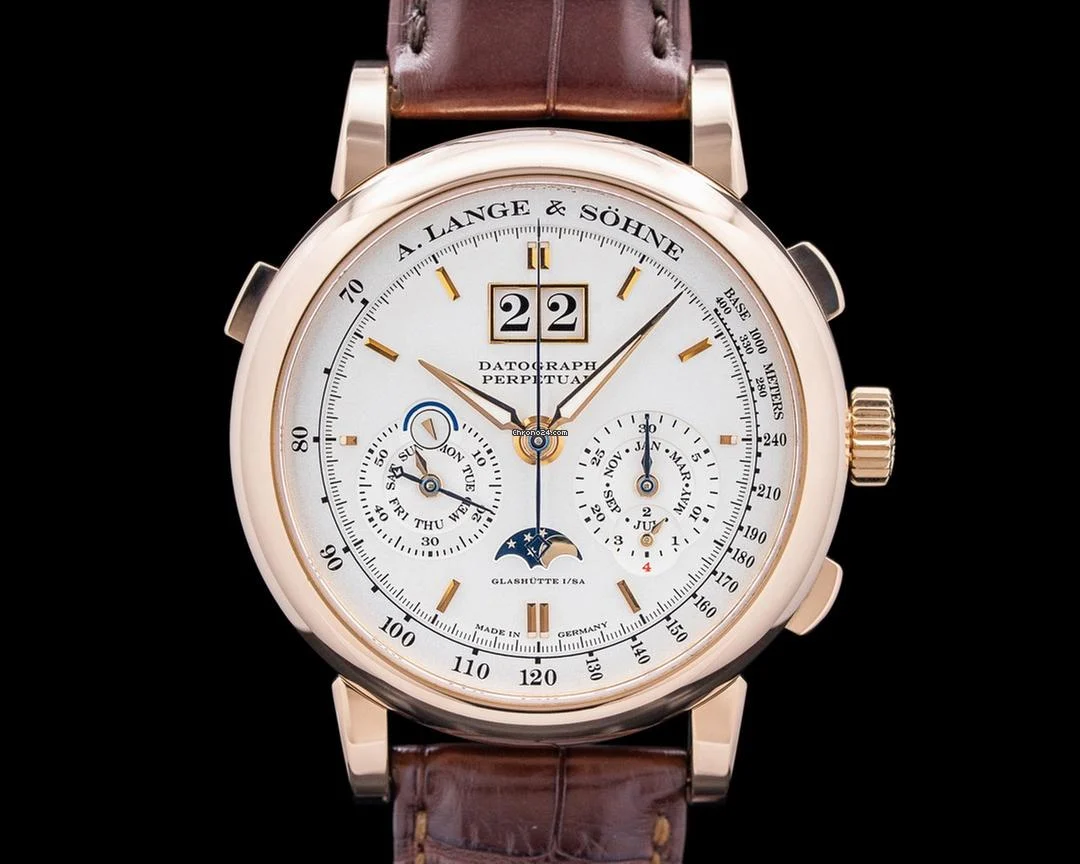 A. Lange & S?hne 410.032 Datograph Perpetual Chronograph 18K Rose Gold Silver Dial