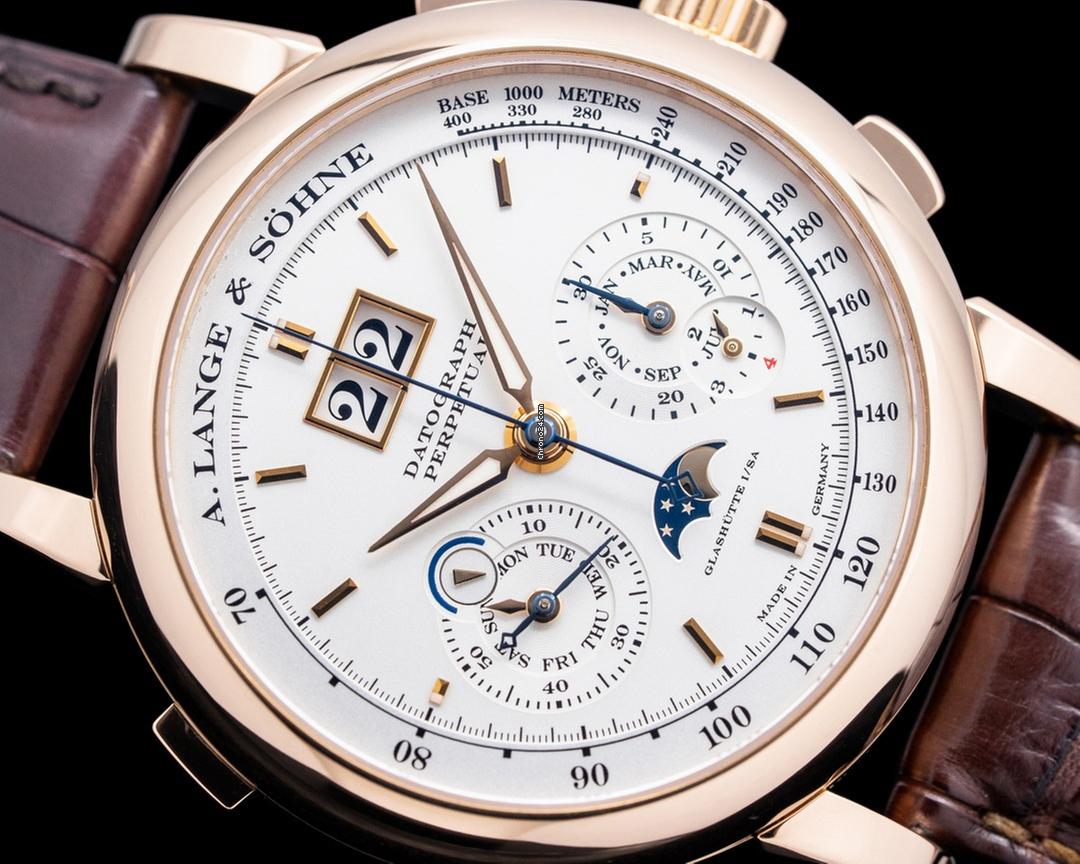 A. Lange & S?hne 410.032 Datograph Perpetual Chronograph 18K Rose Gold Silver Dial