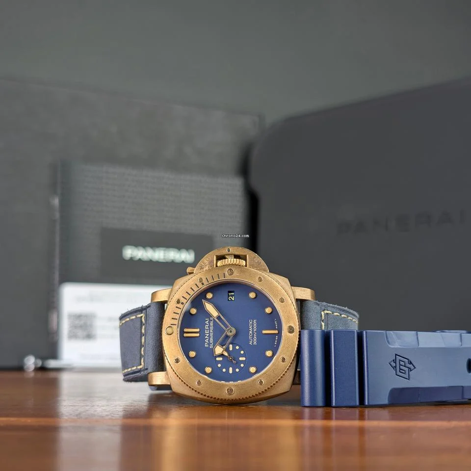 Panerai Submersible Bronzo Blu Abisso Blue Dial Box & Card