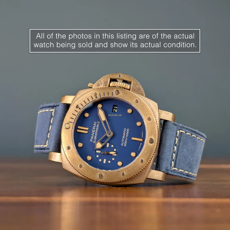 Panerai Submersible Bronzo Blu Abisso Blue Dial Box & Card