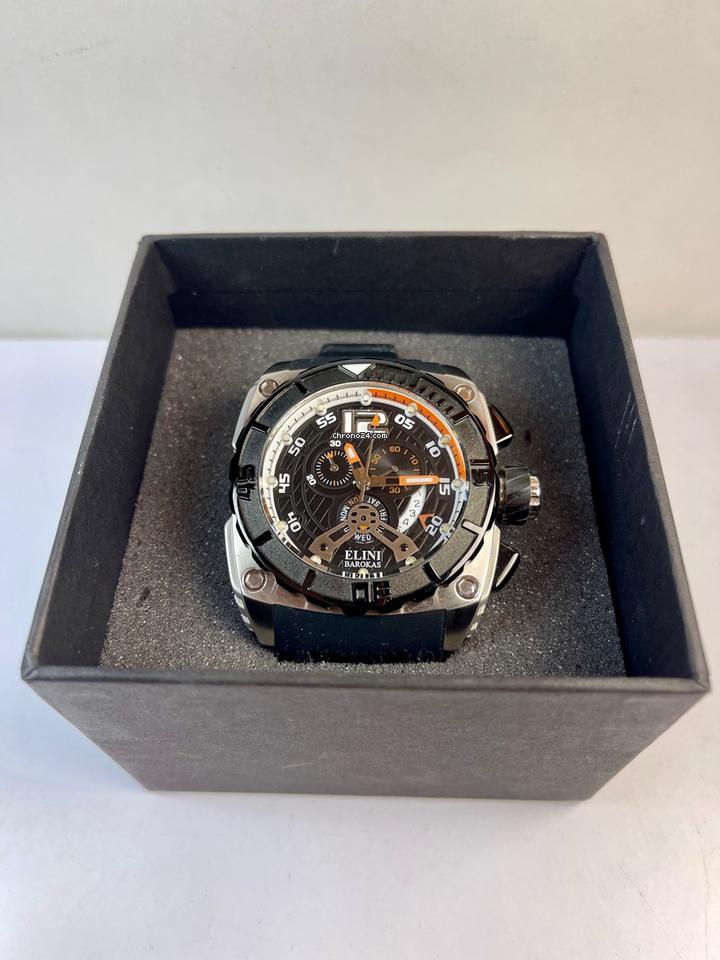 Elini Barokas Commander Chronograph Calendar Day Date Two Tone Dial Original Box Papers Swiss Made