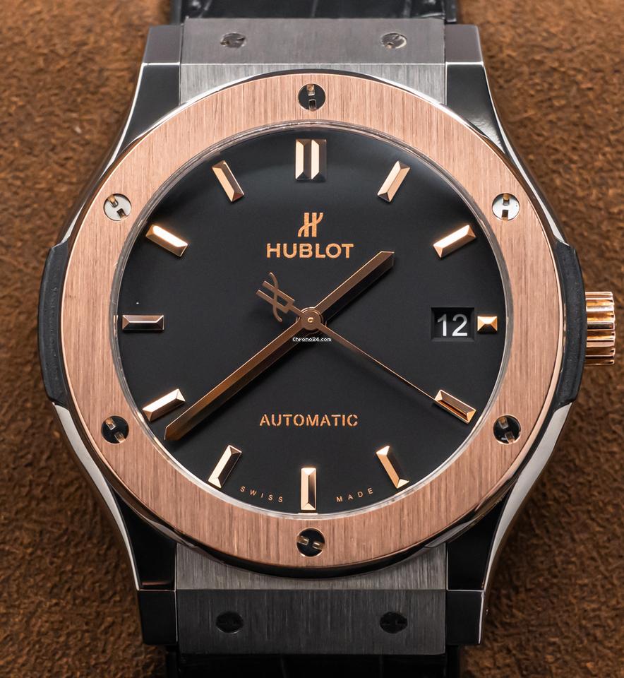 Hublot Classic Fusion Titanium King Gold 45 mm Black Dial $13K MSRP Automatic Deploy Date