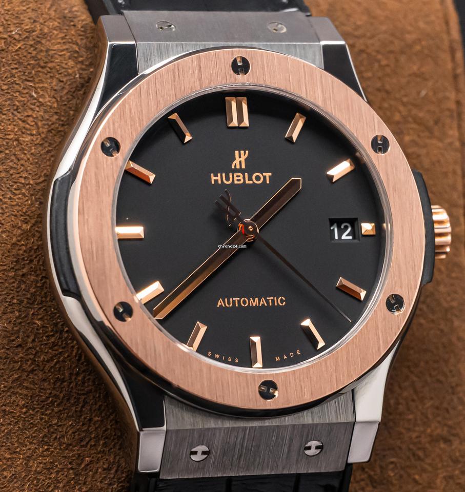 Hublot Classic Fusion Titanium King Gold 45 mm Black Dial $13K MSRP Automatic Deploy Date