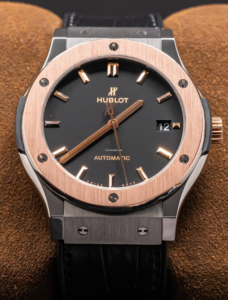 Hublot Classic Fusion Titanium King Gold 45 mm Black Dial $13K MSRP Automatic Deploy Date
