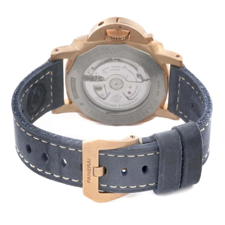 Panerai Luminor Submersible Blu Abisso Bronze Mens Watch PAM01074 Box Card