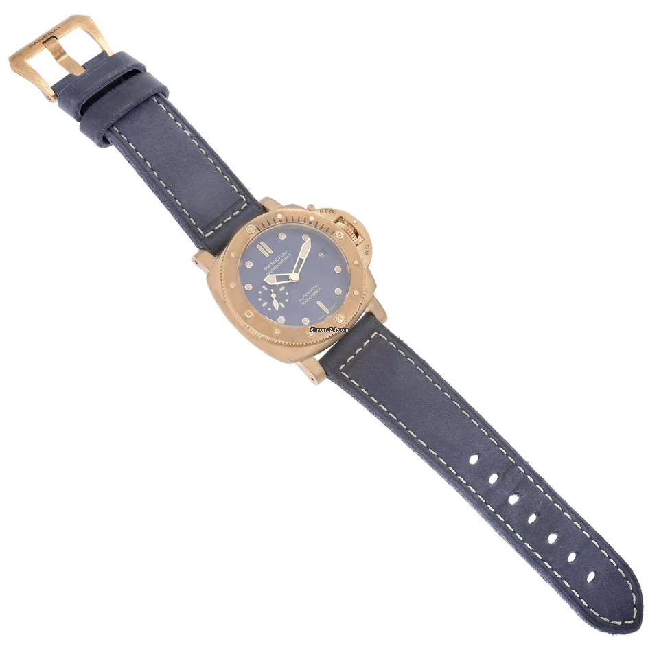 Panerai Luminor Submersible Blu Abisso Bronze Mens Watch PAM01074 Box Card