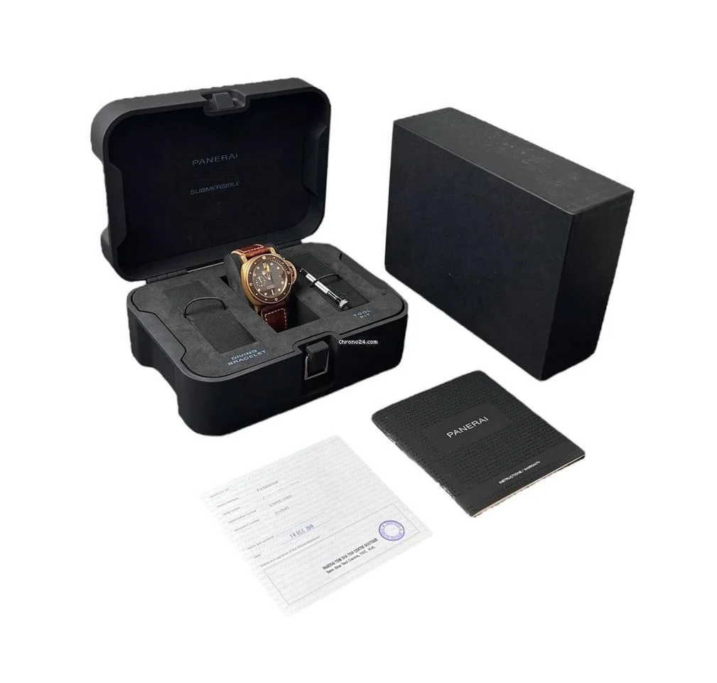 Panerai Submersible Bronze Brown Dial 47mm Automatic Movement Mens PAM00968