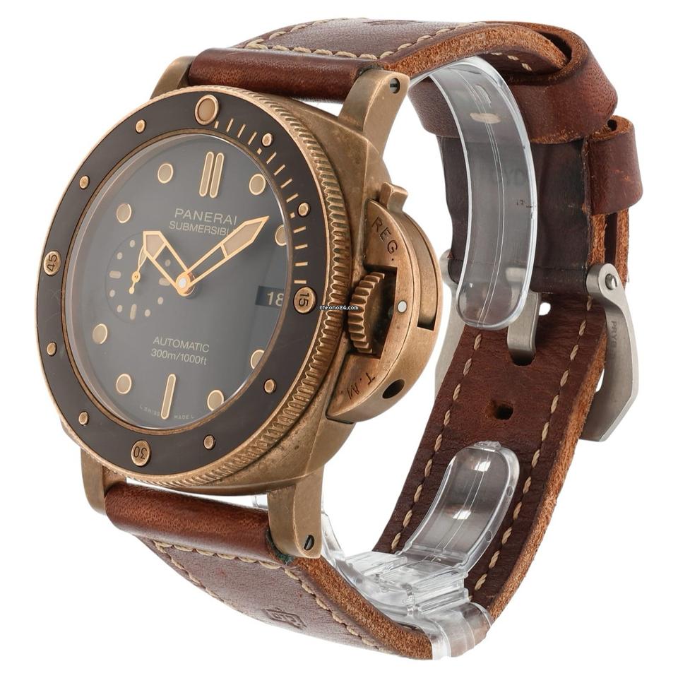 Panerai Submersible Bronze Brown Dial 47mm Automatic Movement Mens PAM00968
