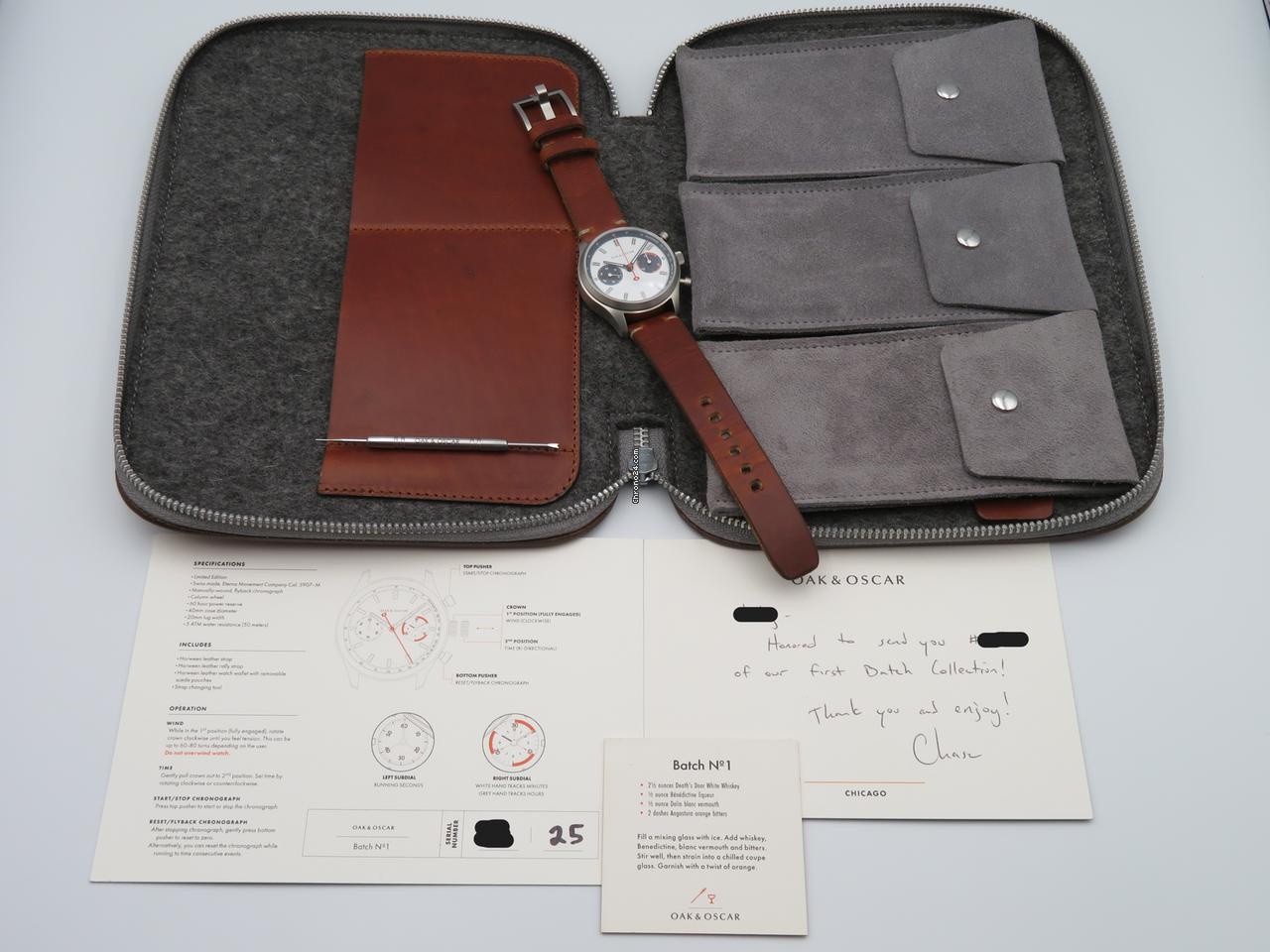 Oak & Oscar The Jackson - White Flyback Chronograph Batch No.1 Limited Edition 25 pcs