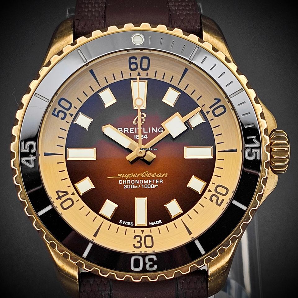 Breitling Superocean Automatic 44 mm, Bronze Case, Rubber Strap, with Box and Papers