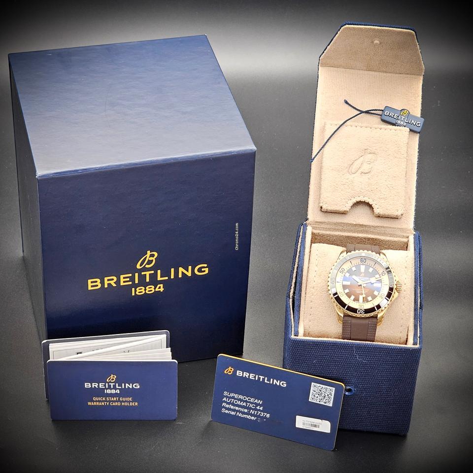 Breitling Superocean Automatic 44 mm, Bronze Case, Rubber Strap, with Box and Papers