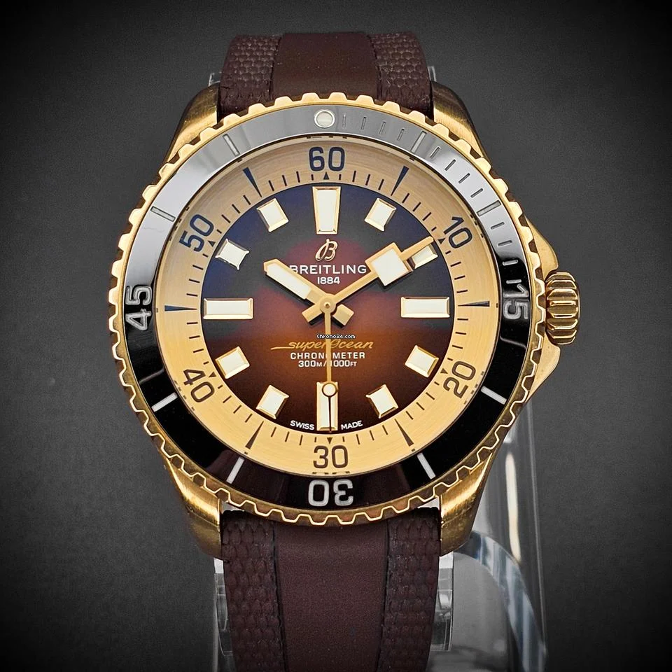 Breitling Superocean Automatic 44 mm, Bronze Case, Rubber Strap, with Box and Papers
