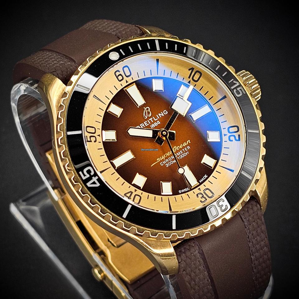 Breitling Superocean Automatic 44 mm, Bronze Case, Rubber Strap, with Box and Papers