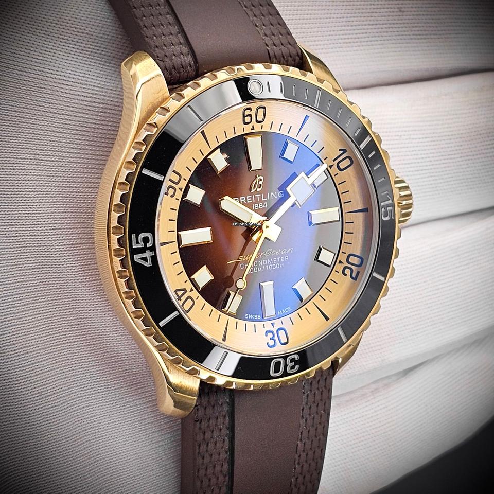 Breitling Superocean Automatic 44 mm, Bronze Case, Rubber Strap, with Box and Papers