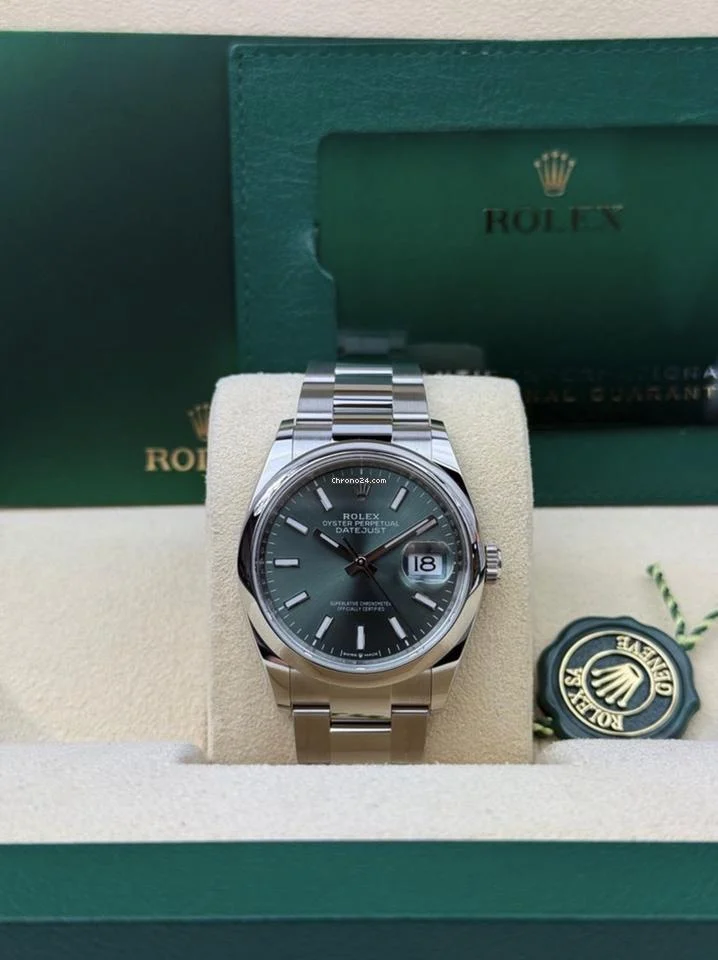 Rolex Datejust 36 2025 Unworn 126200 Datejust 36mm Mint Green Index Oyster