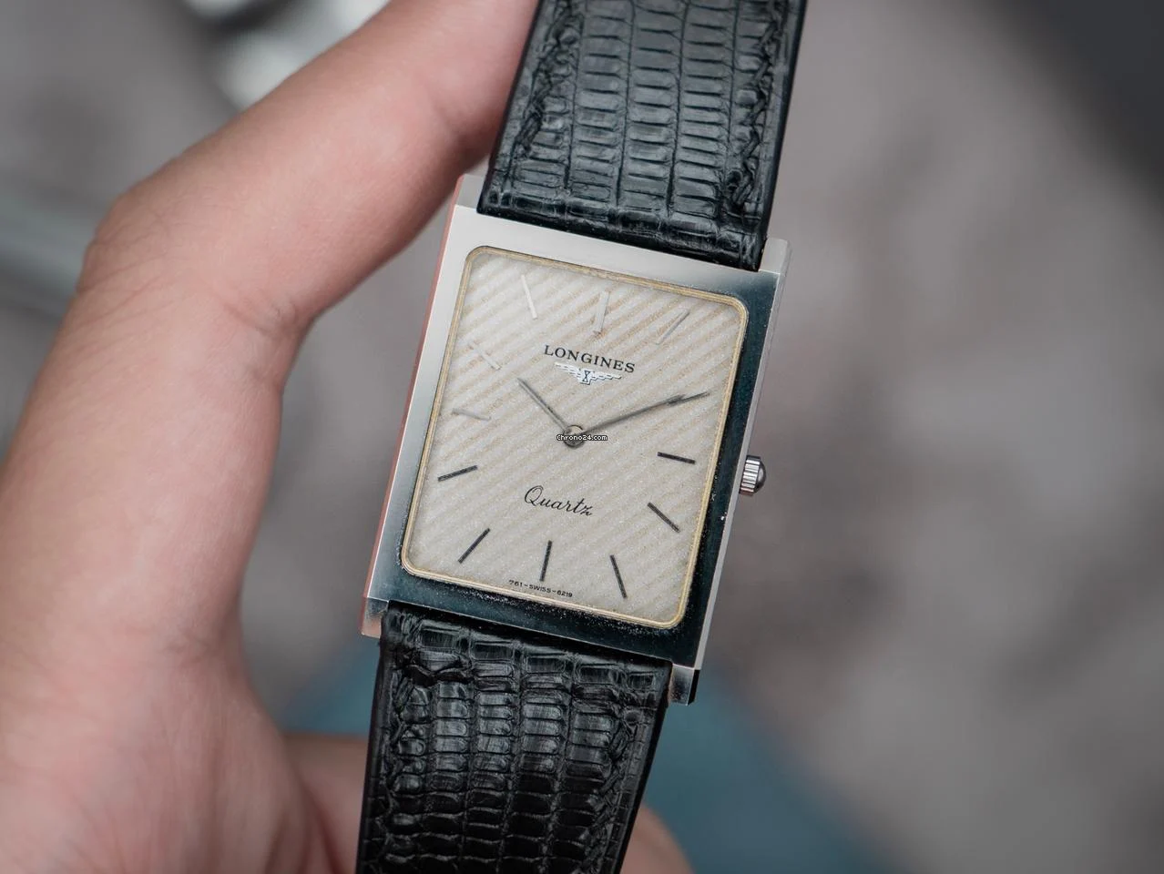Longines VINTAGE LONGINES TANK WATCH GREY STRIPPED DIAL