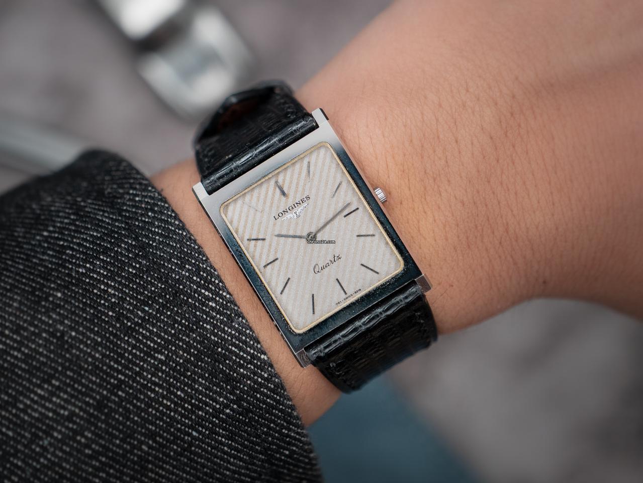 Longines VINTAGE LONGINES TANK WATCH GREY STRIPPED DIAL