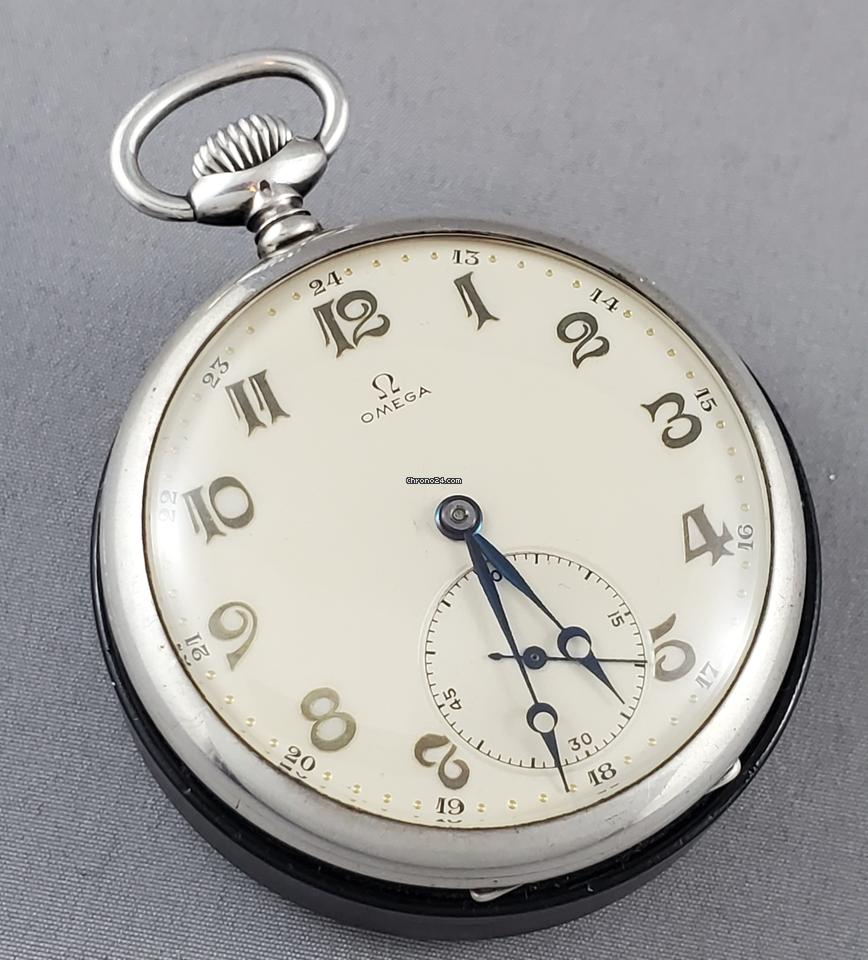 Omega Pocket Watch Sterling Silver 925 1930s Timepiece Sterling Silver pocket watch in fine working condition
