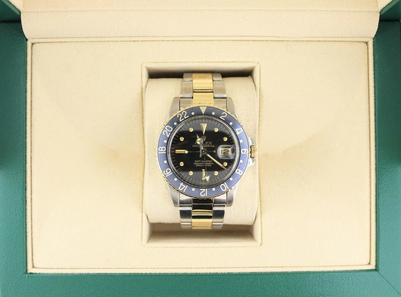 Rolex 1978 GMT-Master 1675 Black Nipple Dial TT YG Oyster No Papers 40mm