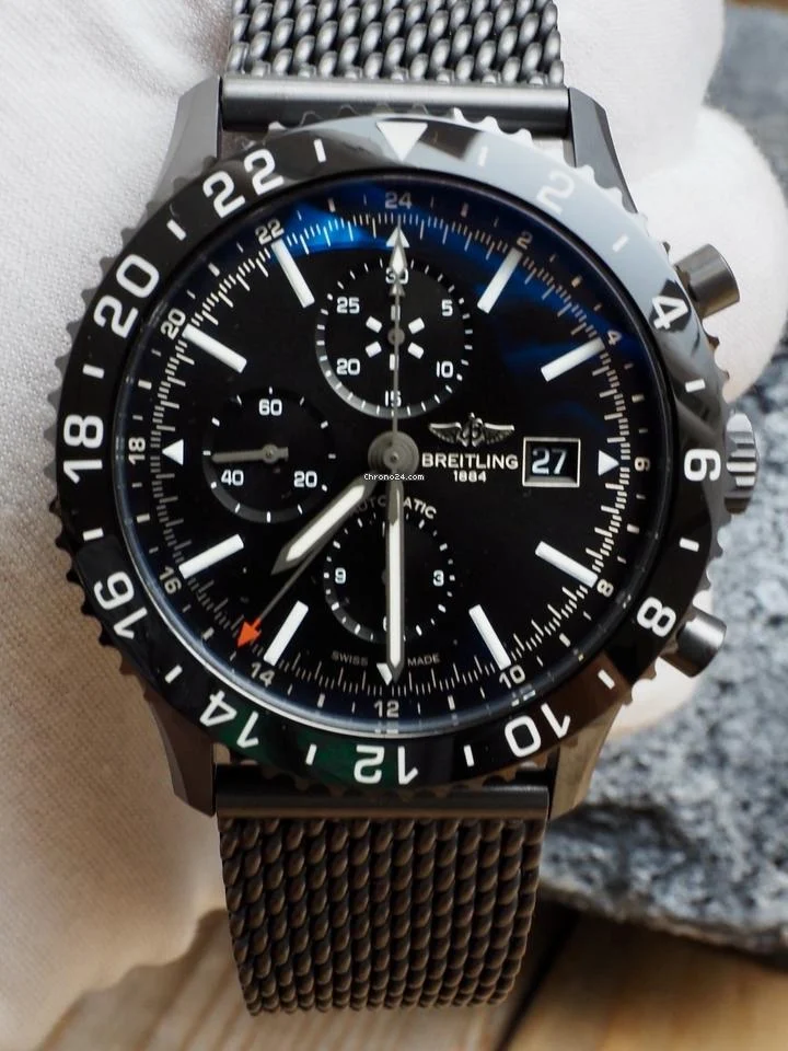 Breitling Chronoliner Black Steel Limited 99% LNIB RARE Discontinued M24310