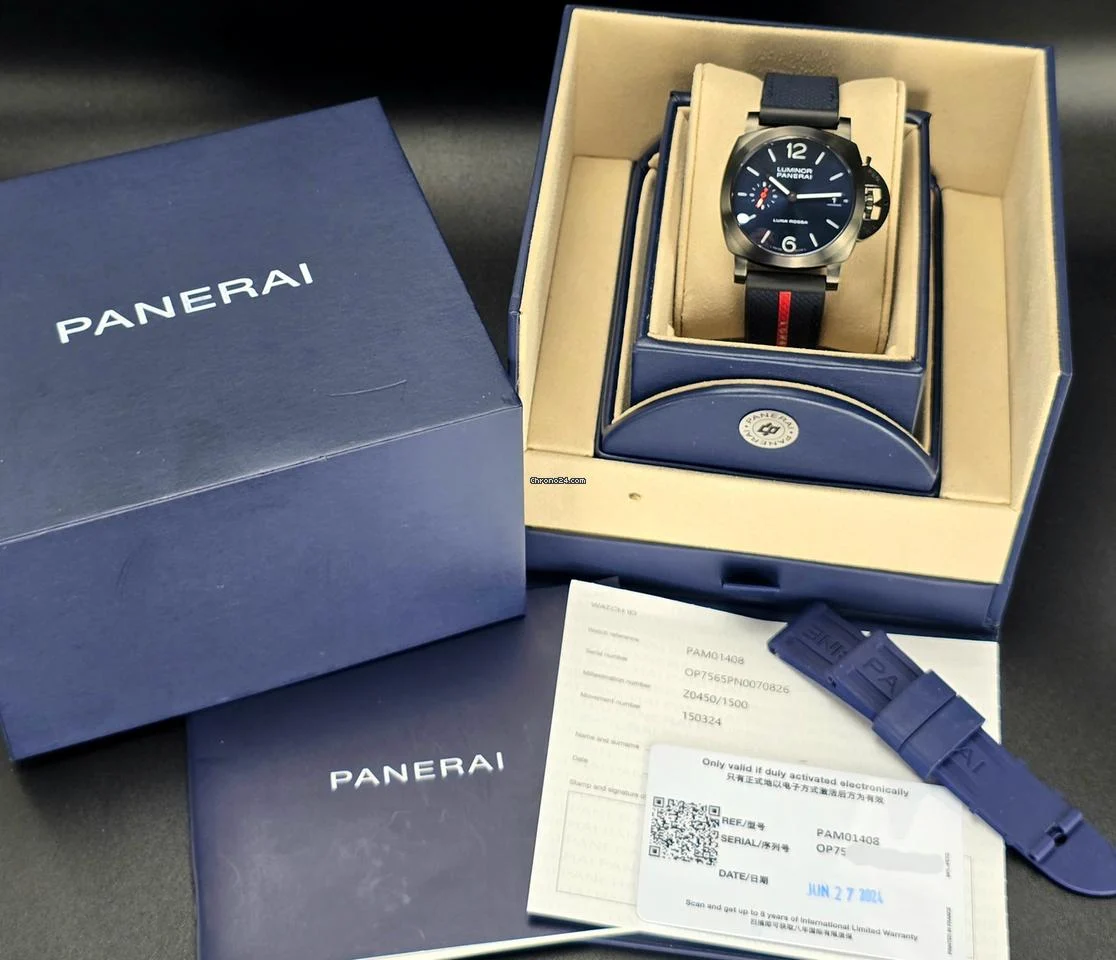 Panerai Dlc Luna Rossa Pam01408 Luminor Quaranta 40mm 2024, warranty through 2032. Box and papers.