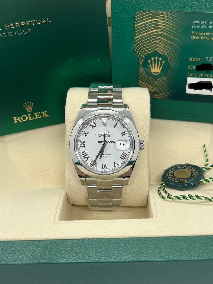 Rolex Datejust 41 126300 White Roman New Unworn 2024 Box and Papers
