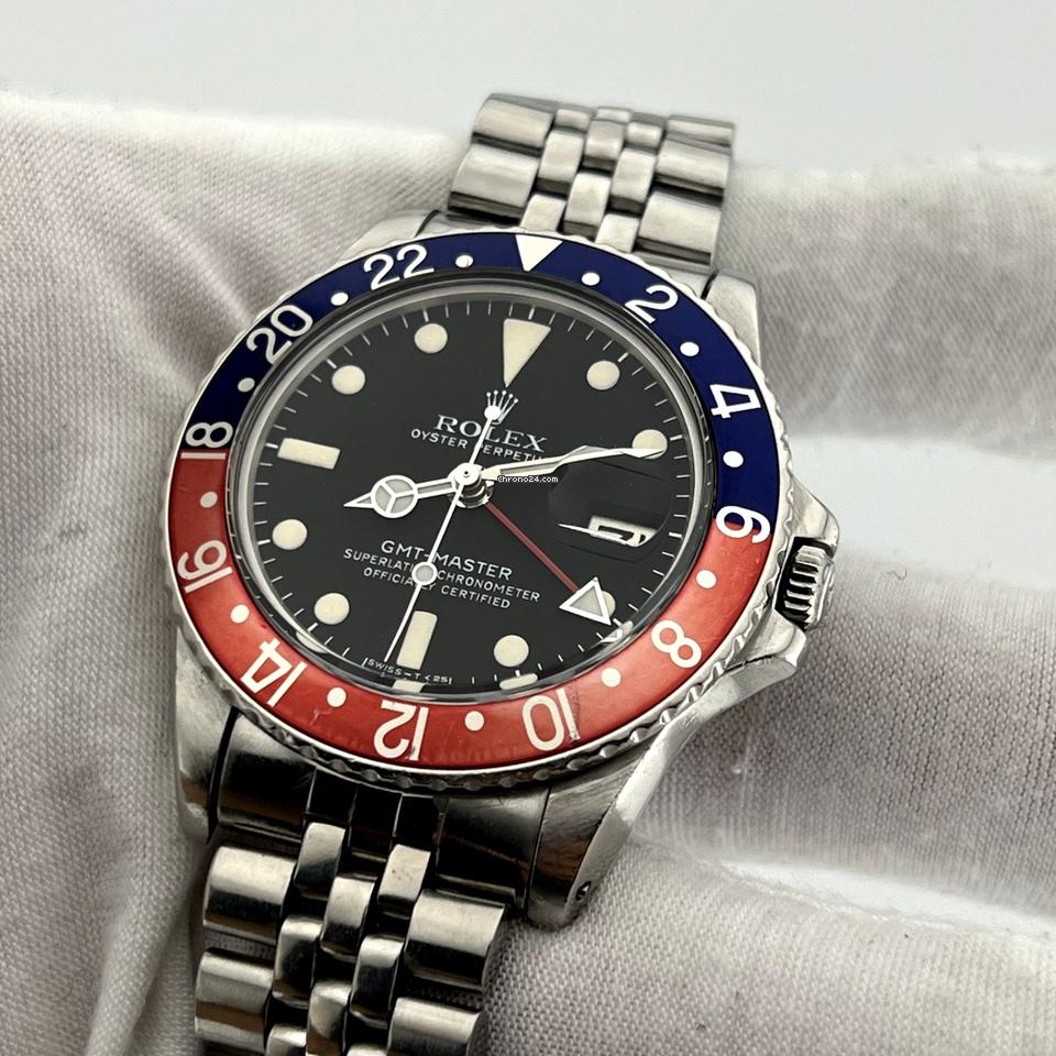 Rolex Vintage Rolex GMT Master Pepsi 1675 40mm Red Blue Bezel Steel Jubilee Box