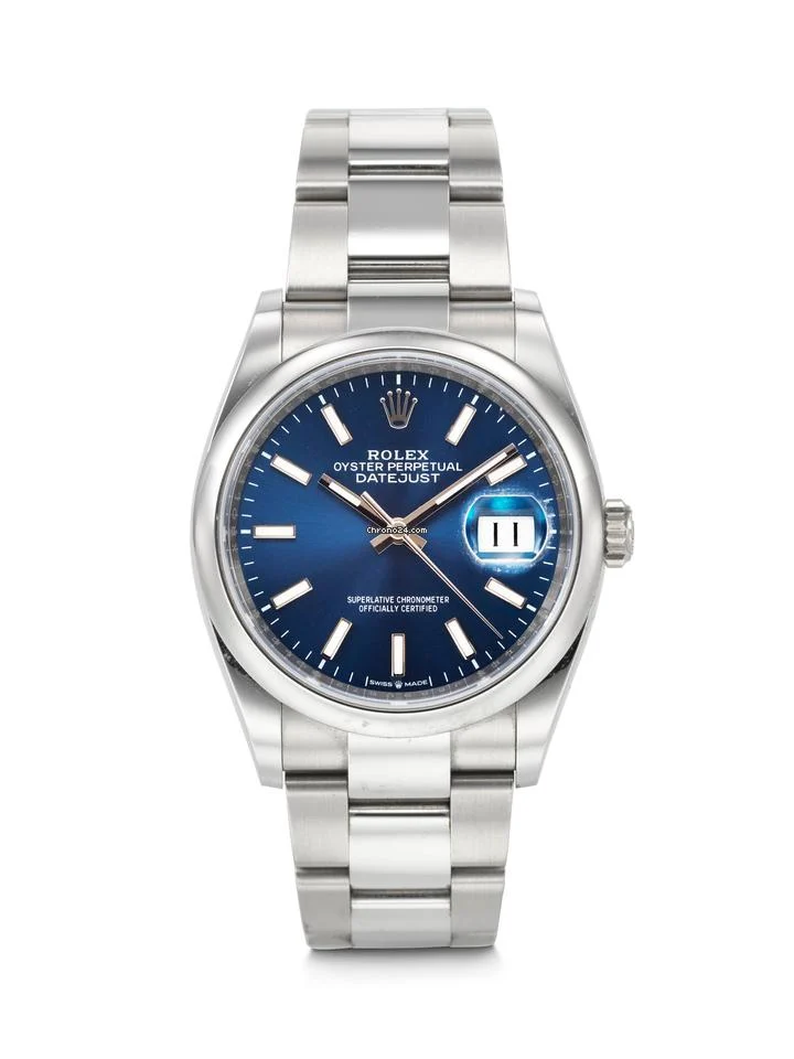 Rolex , STAINLESS STEEL 'DATEJUST' WITH BLUE DIAL REF. 126200