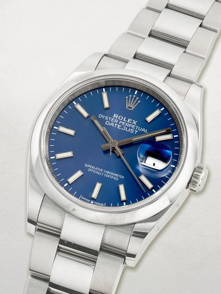 Rolex , STAINLESS STEEL 'DATEJUST' WITH BLUE DIAL REF. 126200