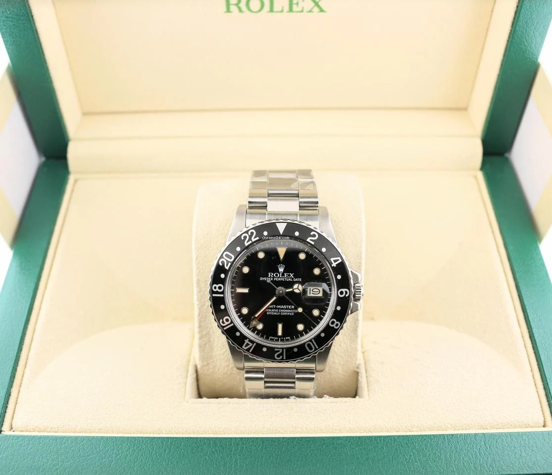 Rolex 1985 GMT-Master 16750 Patina Black Dial SS Oyster No Papers 40mm