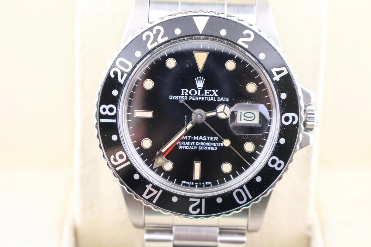 Rolex 1985 GMT-Master 16750 Patina Black Dial SS Oyster No Papers 40mm