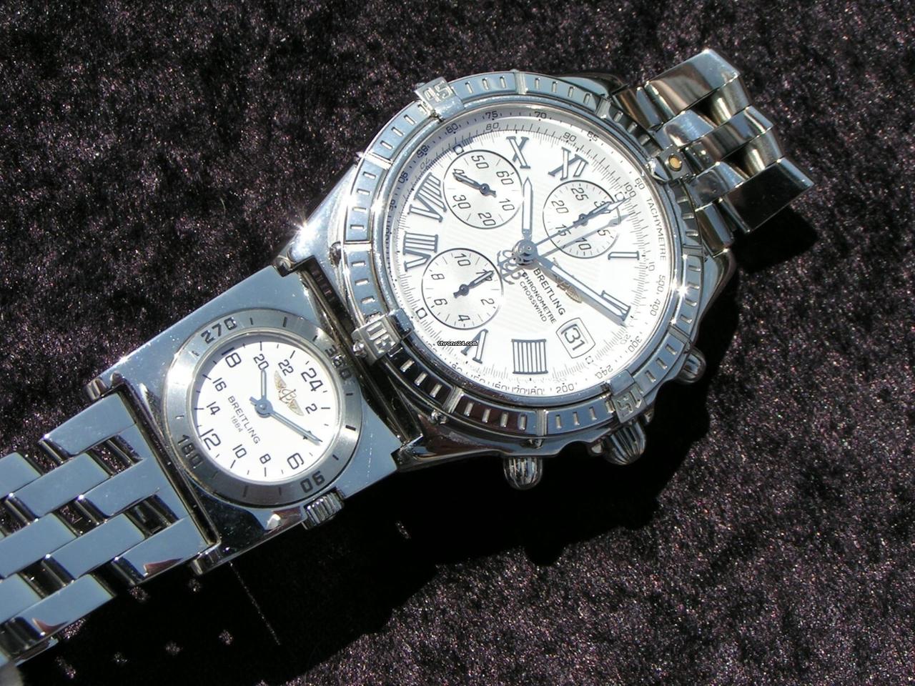 Breitling Crosswind Chronometre mit UTC MODUL A70174 STEEL STAHL WEISSES ZB