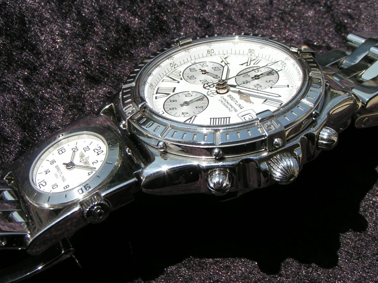 Breitling Crosswind Chronometre mit UTC MODUL A70174 STEEL STAHL WEISSES ZB