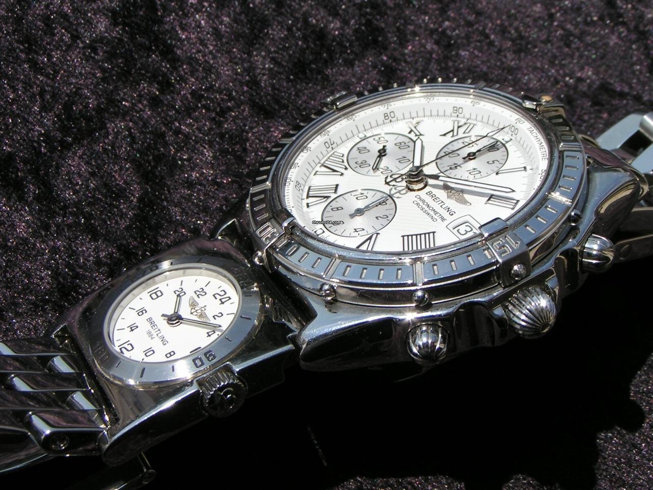 Breitling Crosswind Chronometre mit UTC MODUL A70174 STEEL STAHL WEISSES ZB