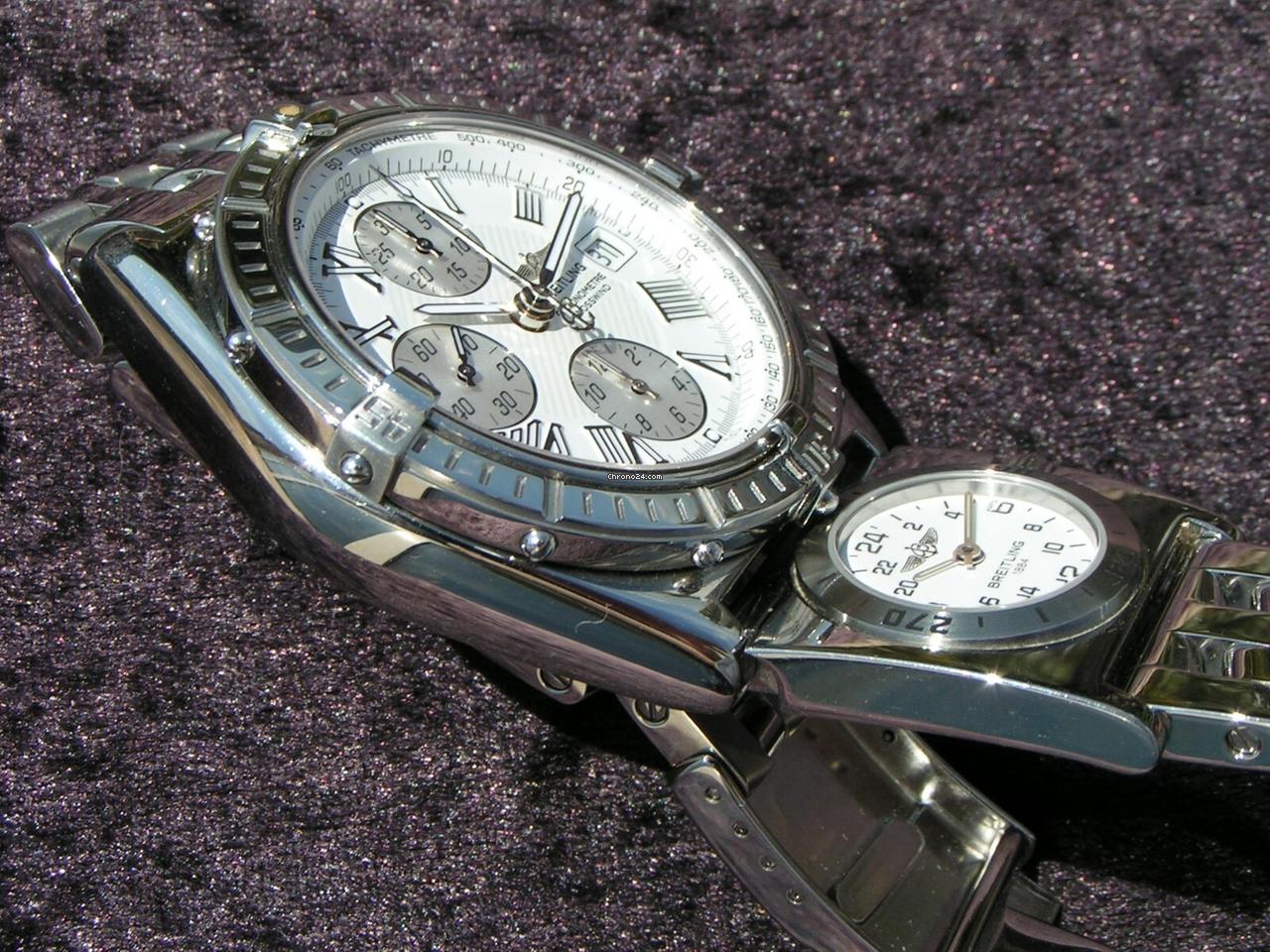 Breitling Crosswind Chronometre mit UTC MODUL A70174 STEEL STAHL WEISSES ZB