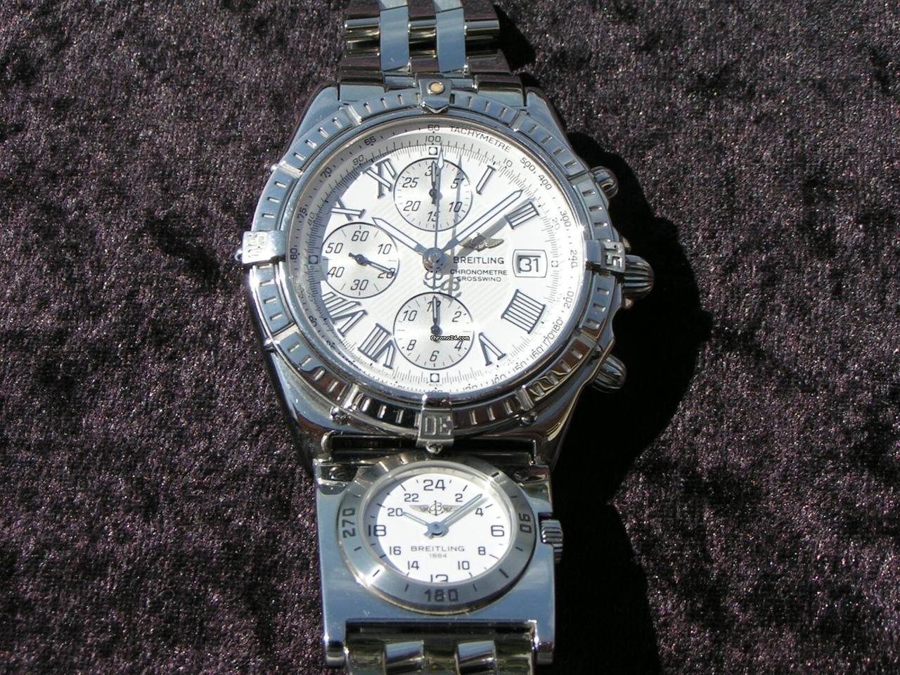 Breitling Crosswind Chronometre mit UTC MODUL A70174 STEEL STAHL WEISSES ZB