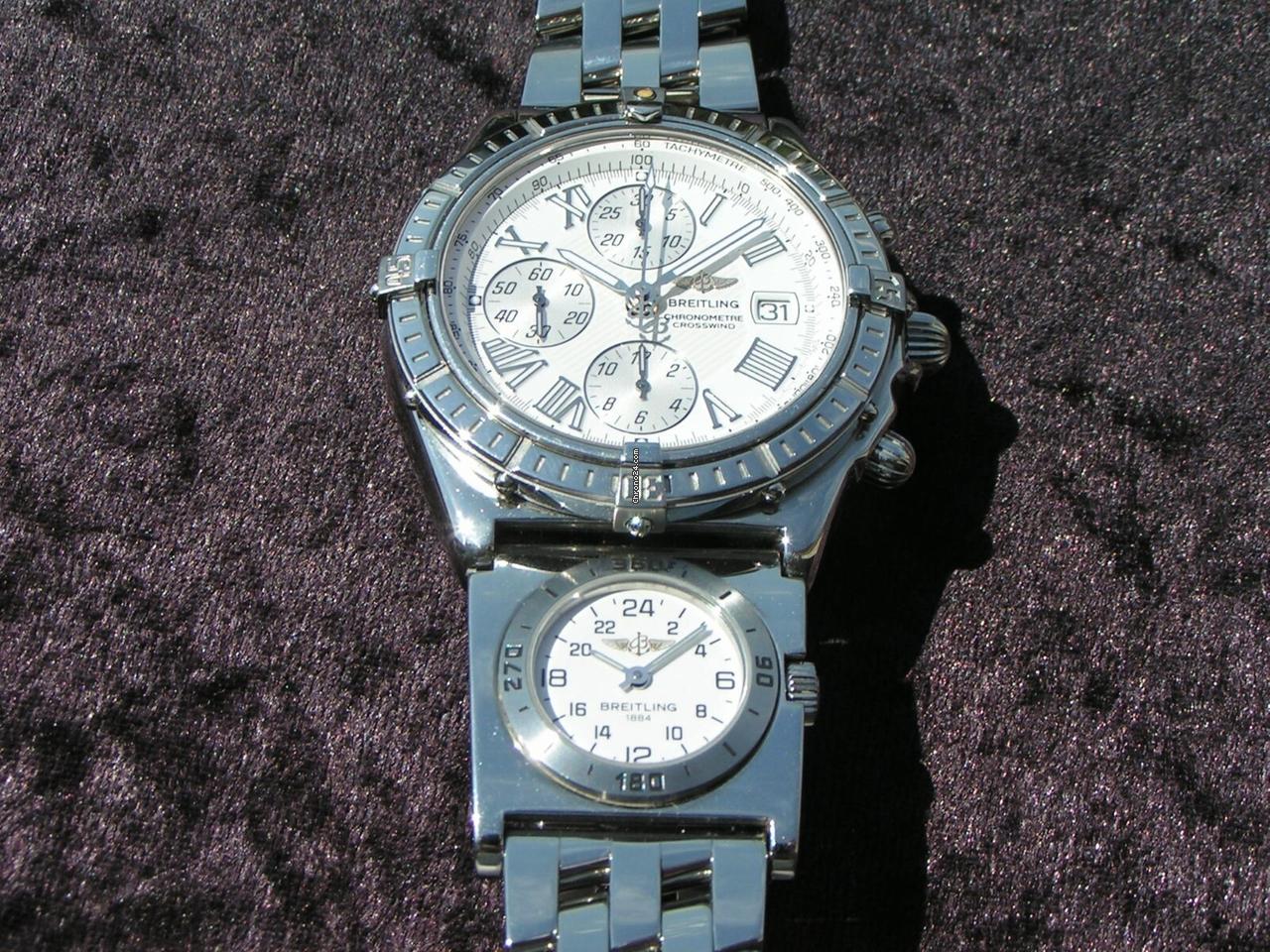 Breitling Crosswind Chronometre mit UTC MODUL A70174 STEEL STAHL WEISSES ZB
