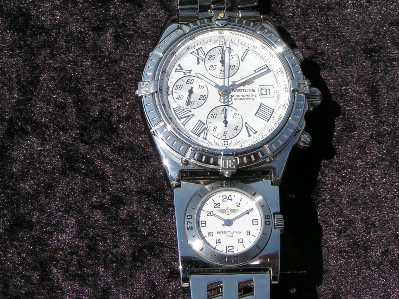 Breitling Crosswind Chronometre mit UTC MODUL A70174 STEEL STAHL WEISSES ZB