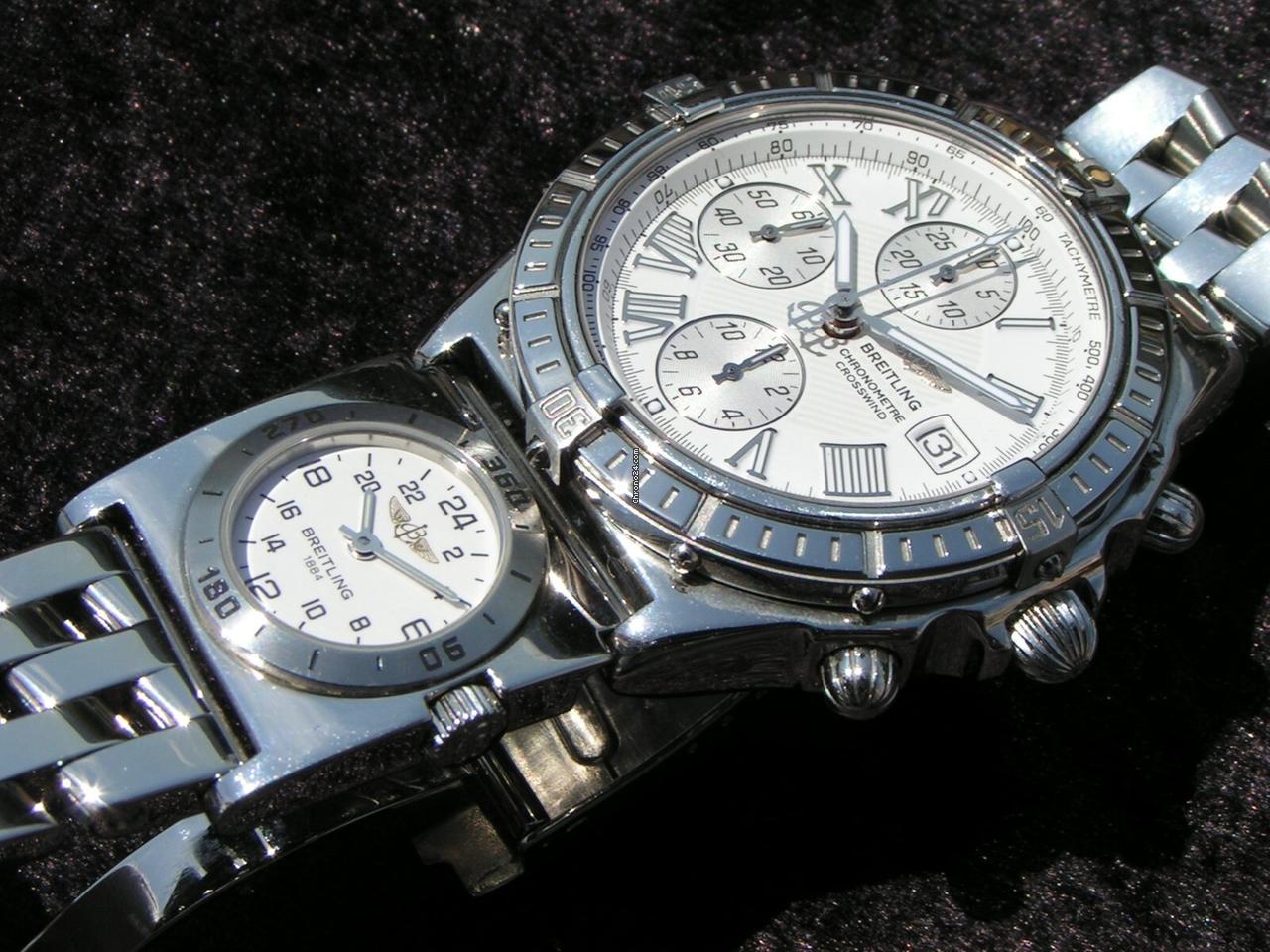 Breitling Crosswind Chronometre mit UTC MODUL A70174 STEEL STAHL WEISSES ZB