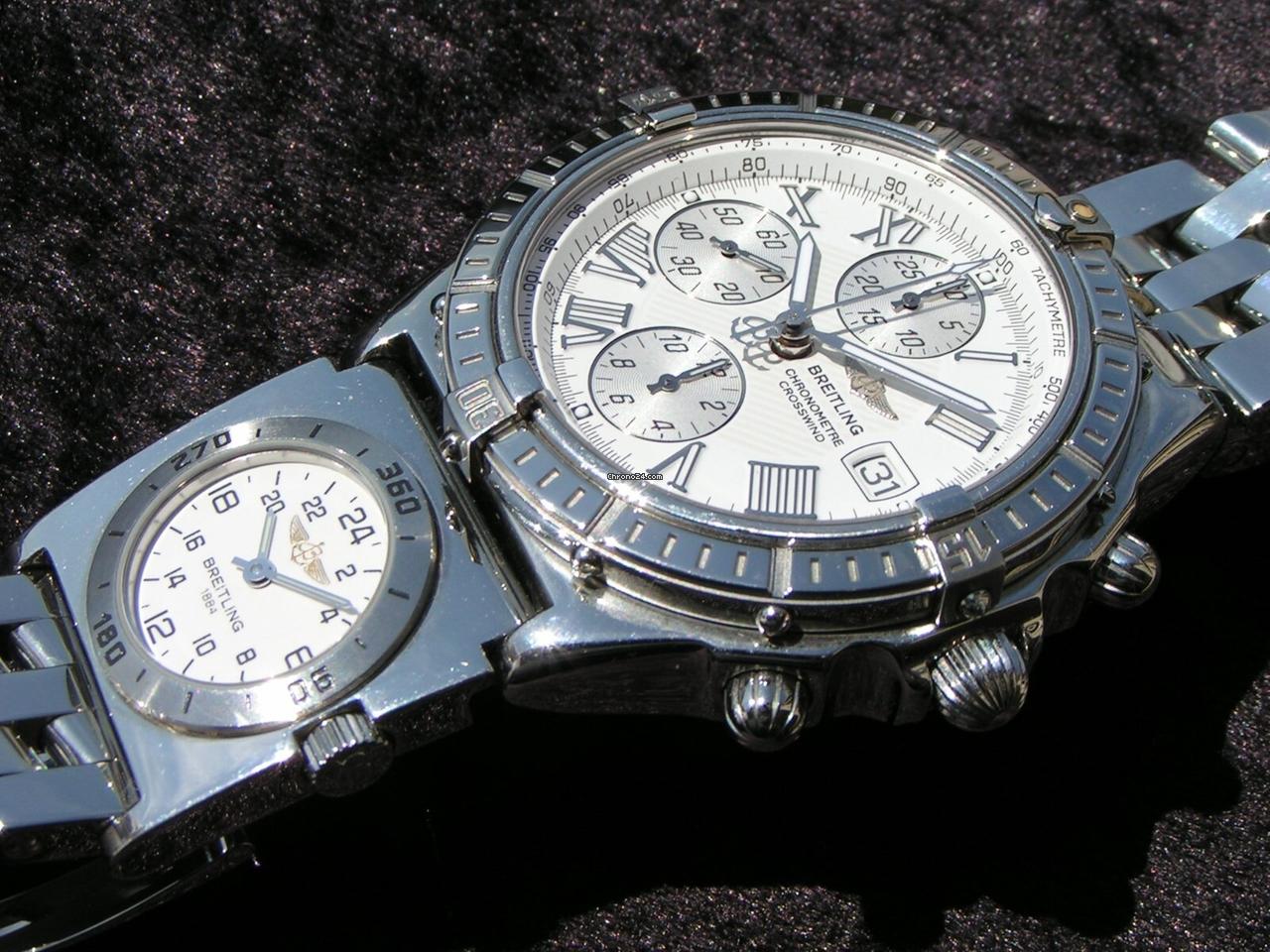 Breitling Crosswind Chronometre mit UTC MODUL A70174 STEEL STAHL WEISSES ZB