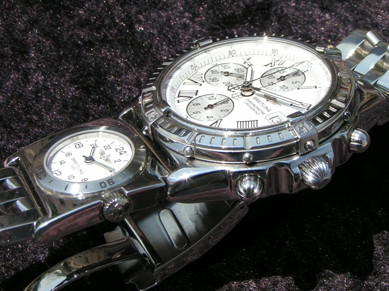 Breitling Crosswind Chronometre mit UTC MODUL A70174 STEEL STAHL WEISSES ZB