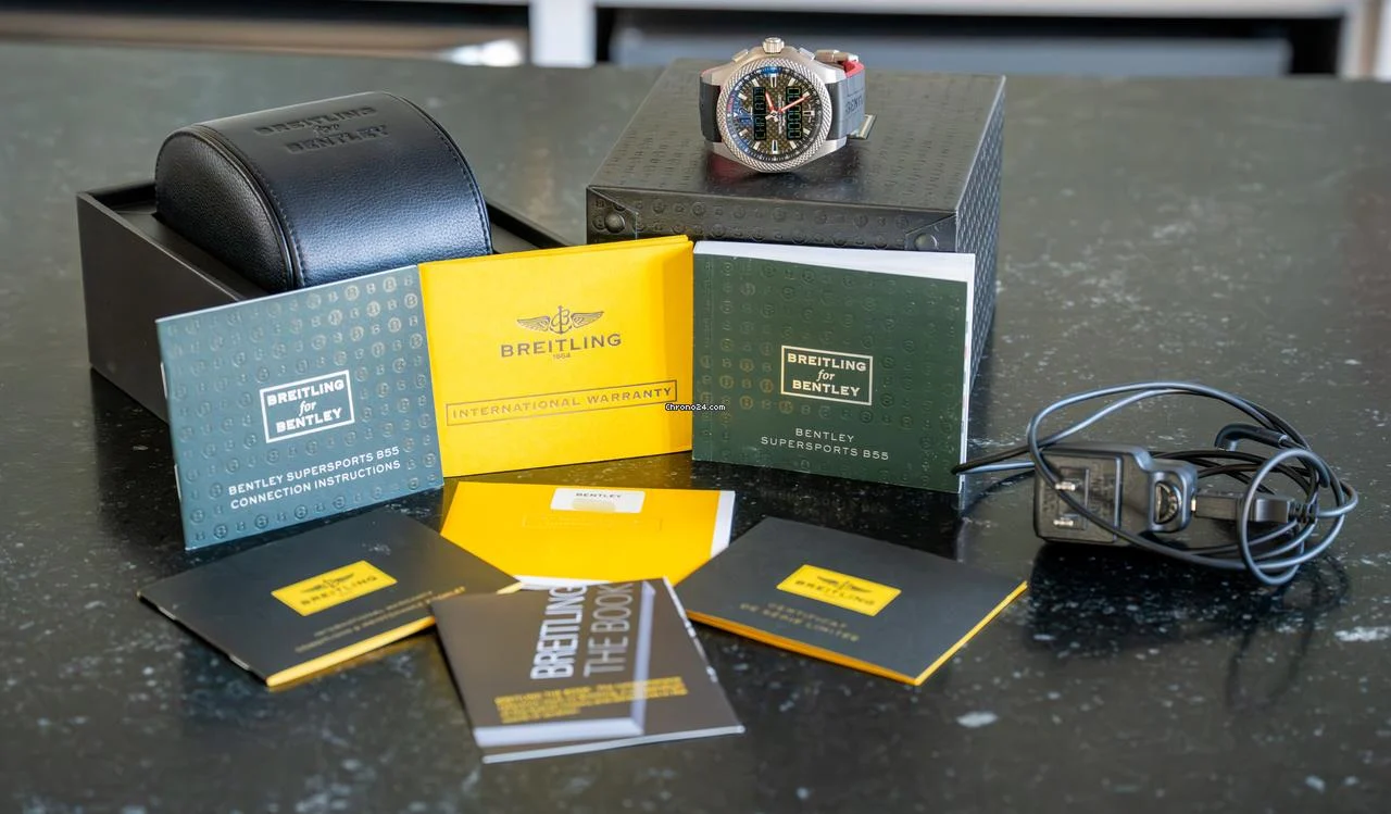 Breitling Bentley Supersports B55 Limited Edition Box Papers Carbon Fiber Dial Flyback UTC 5 Breitling Bentley Supersports B55 Limited Edition Box Papers Carbon Fiber Dial Flyback UTC