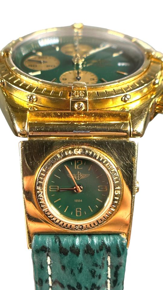 Breitling Chronomat UTC Yellow Gold Green Dial Automatic Watch 4 Breitling Chronomat UTC Yellow Gold Green Dial Automatic Watch