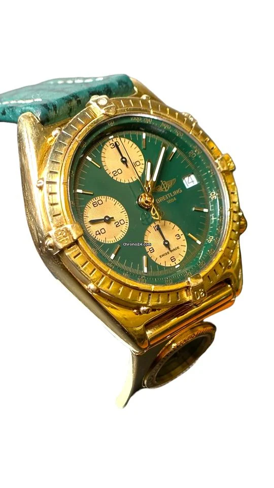 Breitling Chronomat UTC Yellow Gold Green Dial Automatic Watch 5 Breitling Chronomat UTC Yellow Gold Green Dial Automatic Watch