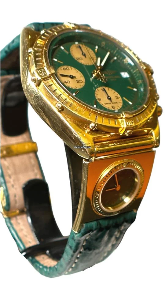 Breitling Chronomat UTC Yellow Gold Green Dial Automatic Watch 6 Breitling Chronomat UTC Yellow Gold Green Dial Automatic Watch