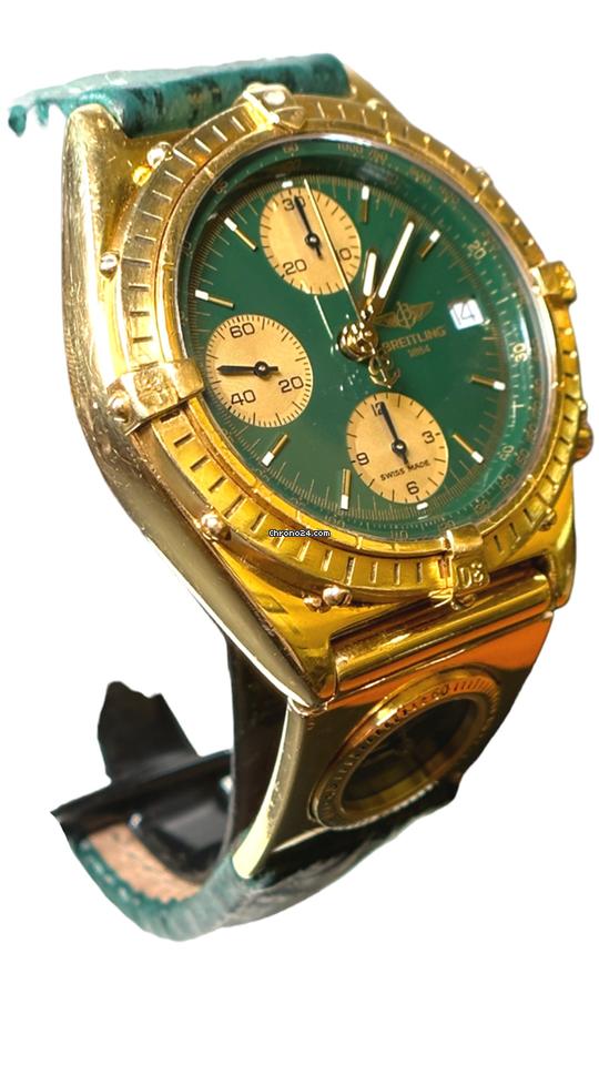 Breitling Chronomat UTC Yellow Gold Green Dial Automatic Watch 7 Breitling Chronomat UTC Yellow Gold Green Dial Automatic Watch