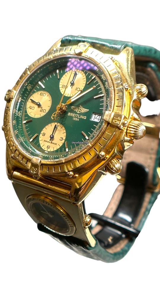Breitling Chronomat UTC Yellow Gold Green Dial Automatic Watch 8 Breitling Chronomat UTC Yellow Gold Green Dial Automatic Watch
