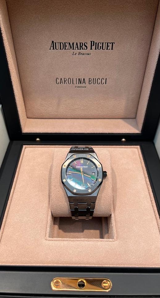 Audemars Piguet Black Ceramic Rainbow Dial Limited Edition Carolina Bucci 34mm 77350CE.OO.1266CE.02.A